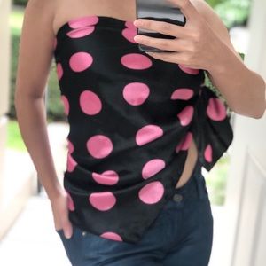 Polka dots satin scarf